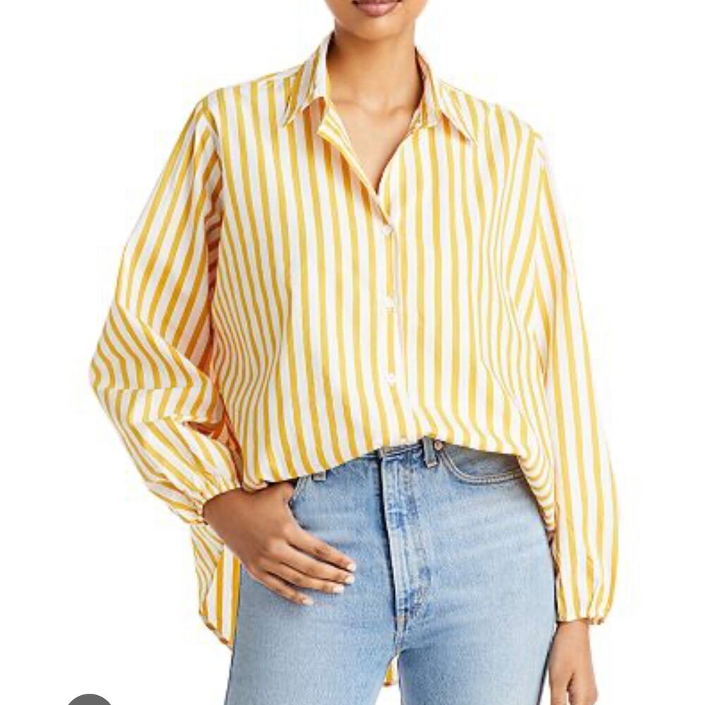 Faithful the brand Rylen‎ striped shirt yellow size 10 $169